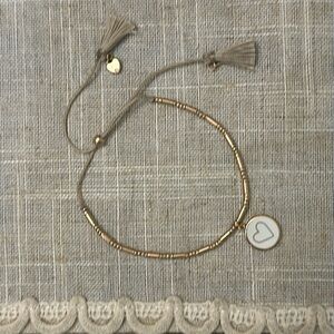 Stella & Dot Keep Collective Enamel Heart Pulley Bracelet